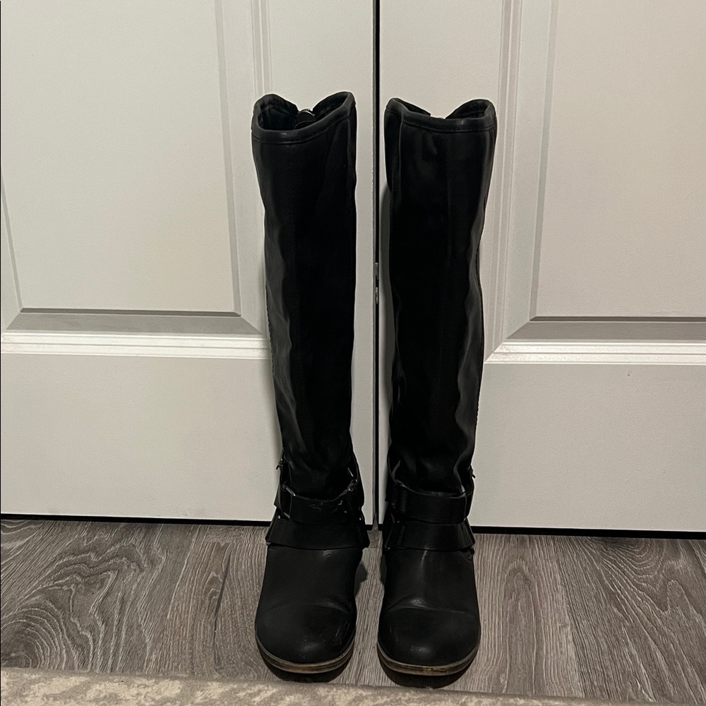Steve Madden Black Combat & Moto Boots